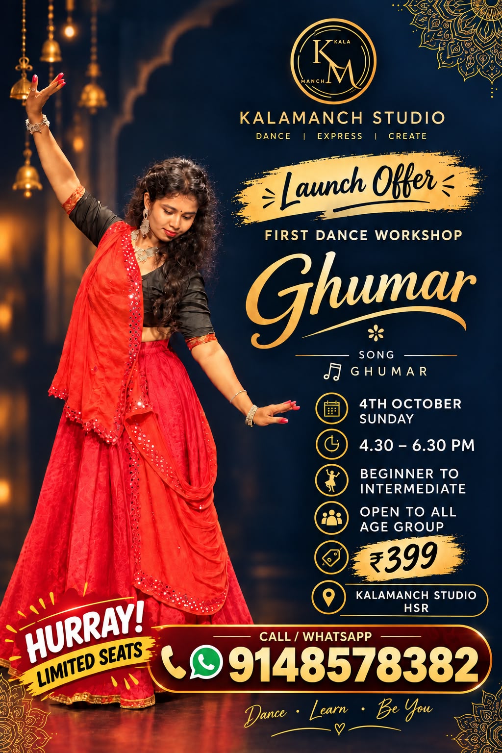 Poster for Ghumar Dance Workshop